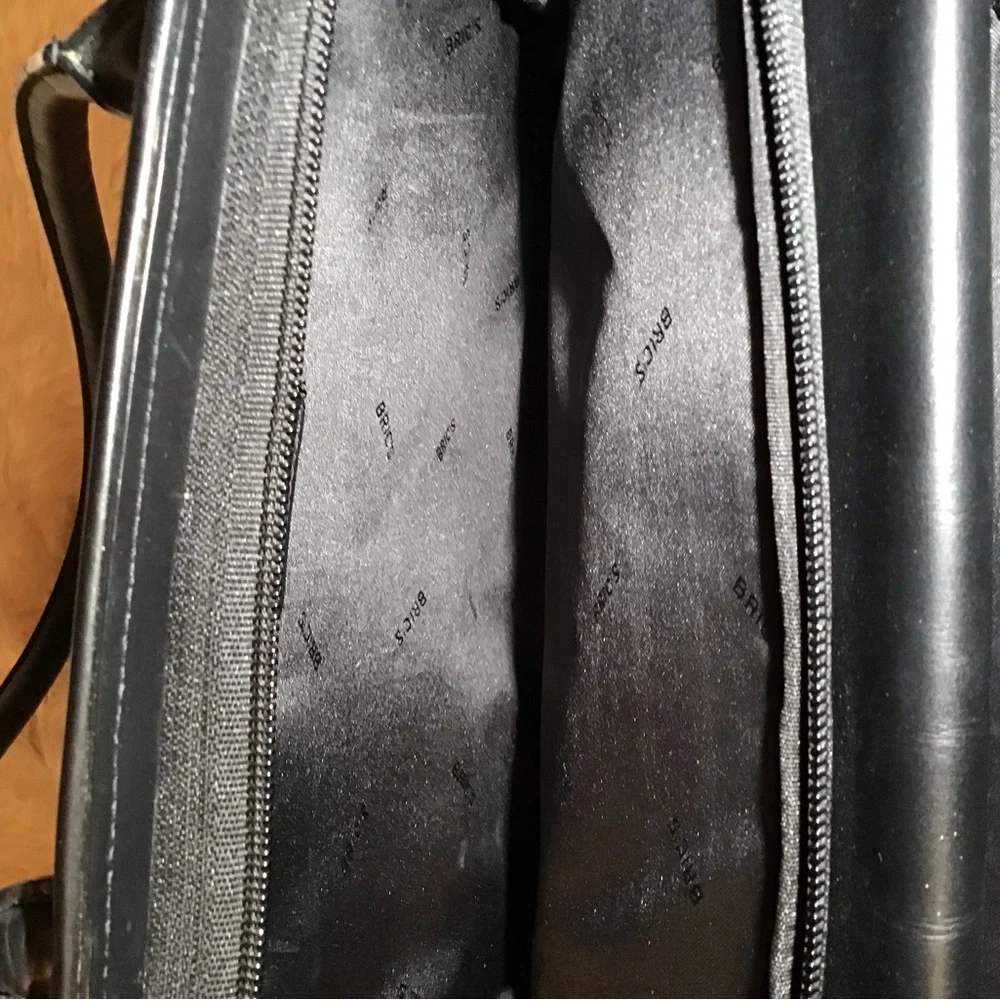 Bric’s black nylon/leather laptop shoulder bag